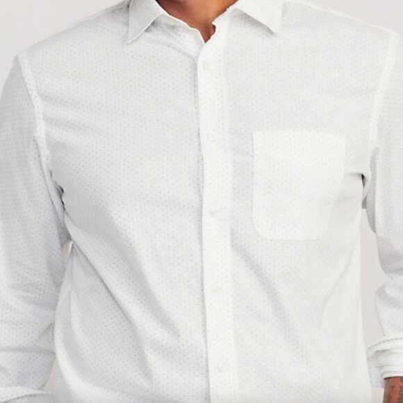 Old Navy Classic-Fit Everyday Shirt, Large, Black and White Dots, NWT - Picture 2 of 2
